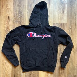 Vintage 90s Champion Black reverse sleeve Hoodie